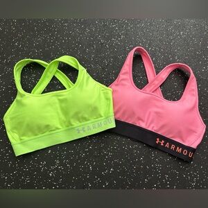Two Under Armour sports bras. Size small.